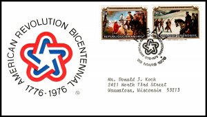 Rwanda 722-723 US Bicentennial Typed FDC