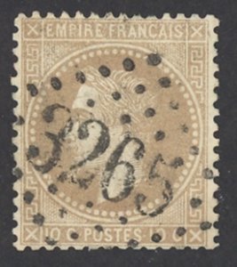 France Sc# 32 Used (a) 1867 10c Emperor Napoleon III