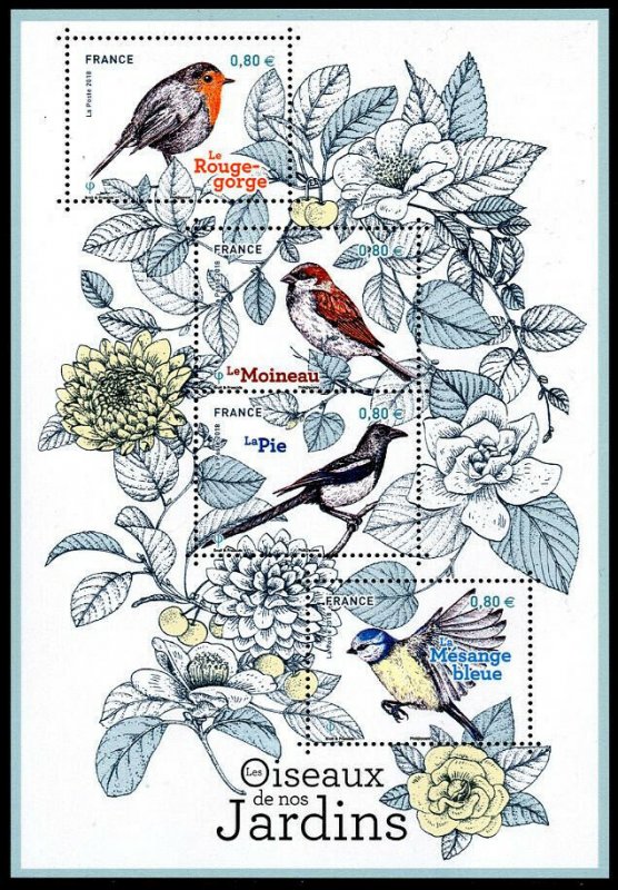 HERRICKSTAMP NEW ISSUES FRANCE Sc.# 5454 Birds 2018 Souvenir Sheet