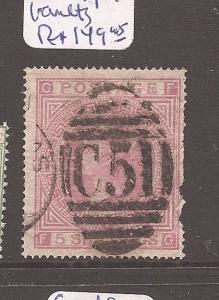Great Britain used in Danish West Indies SG 232 plate 1, faults at right (9avw)