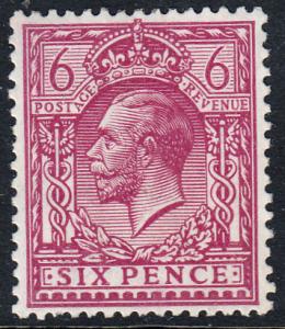 GB KGV 1912 6d Reddish Purple SG385 Mint