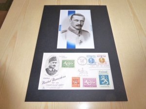 Mannerheim USA FDC Cover and mounted photograph mount size A4