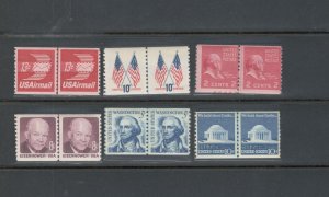 US COIL LINE PAIR COLLECTION, ALL MINT