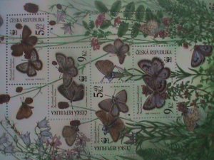 CZECHOSLOVAKIA-2002- COLORFUL BEARUTFUL BUTTERFLIES WITH WWF LOCO , MNH  SHEET