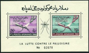 Afghanistan 518-519,519a perf,imperf,MNH. WHO drive to eradicate Malaria,1961.