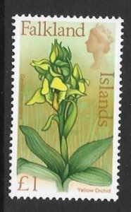 FALKLAND ISLANDS SG245 1968 £1 FLOWERS MNH