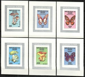 Niger Stamp 822-827  - Butterflies and mushrooms