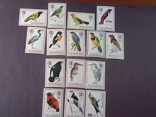 SWAZILAND # 244-258-MINT/HINGED---COMPLETE SET---BIRDS----1976