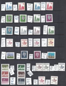 Canada # 714/1186 MINT NH SELECTION OF DEFINITIVES WITH VARIETIES BS28030