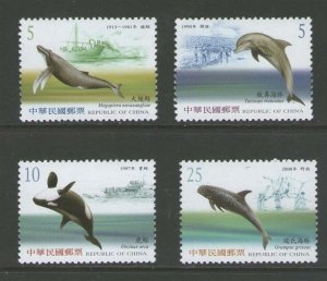 Taiwan 2002 Sc 3434-3437 Cetacean  set MNH