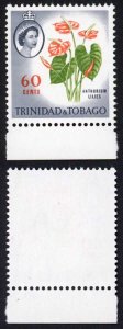 TRINIDAD and TOBAGO SG295a 1960 60c perf 14.5 U/M (Light gum disturbance)