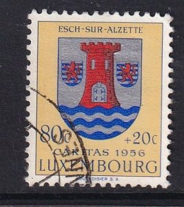 Luxembourg   #B193  used 1956  Caritas Coats of Arms 80c