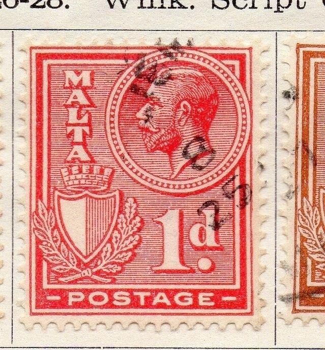 Malta 1926-28 Early Issue Fine Used 1d. 159311