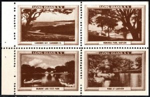 1930's US Poster Stamp Long Island, N.Y. Gardiners Bay, Gardiners Island...