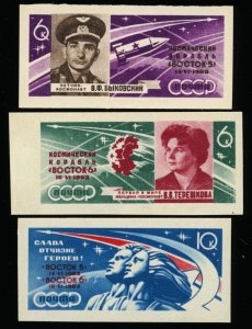 RUSSIA Sc 2750-51 MNH IMPERF - 1963 - Russian Cosmonauts