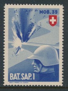 WWII Swiss Soldier Soldatenmarken Poster Stamp Mint Not Hinged (**)