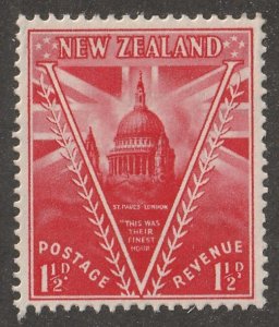 New Zealand, stamp, scott#249,  mint, hinged,  1 1/2d, red,