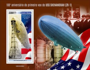 Guinea-Bissau - 2023 USS Shenandoah 1st Flight - Stamp Souvenir Sheet GB230206b2