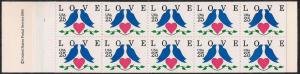 #2441a 25 cent Love, Doves Booklet mint OG NH VF