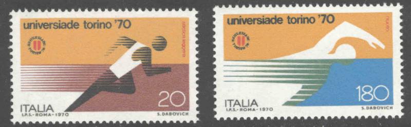 Italy Scott 1016-1017 MNH** 1970 University sport set