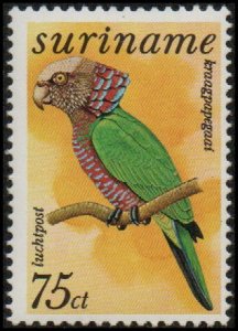 Suriname C68 - Mint-NH - 75c Red-fan Parrot (1977) (cv $1.60)