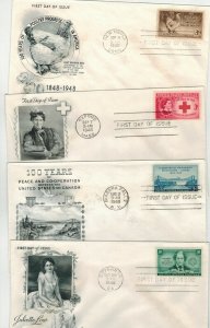 COMPLETE 1948 ARTCRAFT COMMEMS. FDCs SET OF 30 CLEAN + UNADDRESSED! 