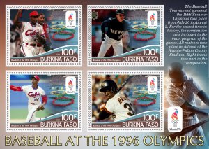 Stamps. Sports Baseball Olympic 1996 2024 year 1+1 sheets perforated