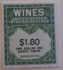 United States Revenue Wine Tax RE151 Cat $1.00 MNH