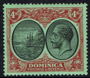 DOMNINICA 1923 KGV SHIP 4/- 