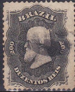 Brazil SC #59 Stamp 1866 Emperor Dom Pedro 200r Used.