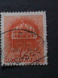 ​HUNGARY-1939 OVER 83 YEARS-VERY OLD-CROWN OF ST. STEPHEN USE STAMPS VERY FINE