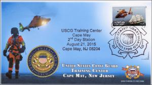 2015, USCG Training Center, Pictorial Postmark, 225th Annie, Cape May NJ, 15-216