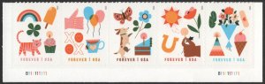 SC#5803-5807 (Forever) Thinking of You Plate Strip of Five (2023) SA