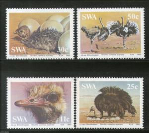 South West Africa 1985 Ostrich Flightless Birds Wildlife Sc 536-39 MNH # 1420