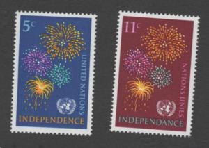 SCOTT  168-169   singles  MNH  UN NEW YORK  1967