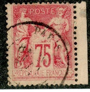 France, Scott #83, Used, right selvage copy