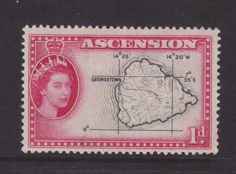 1956 Ascension 1d Mounted Mint SG58