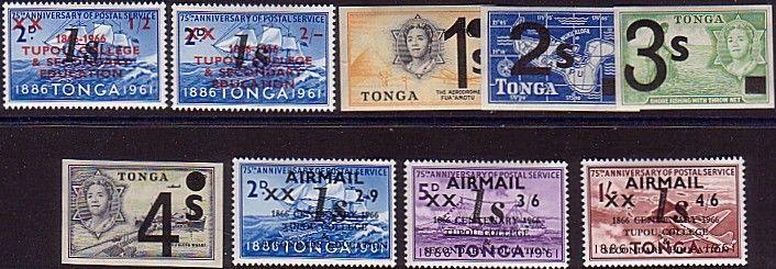 TONGA 1969 Provisional overprint set MNH...................................36229