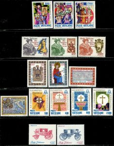 VATICAN Sc#752-767 1985 Six Different Sets Year Complete (no S/S) OG Mint NH