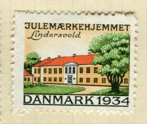 DENMARK; 1934 early pictorial Christmas Stamp unused value 