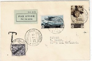 Libya 1932 Tripoli cancel on airmail cover to the VATICAN CITY, postage due