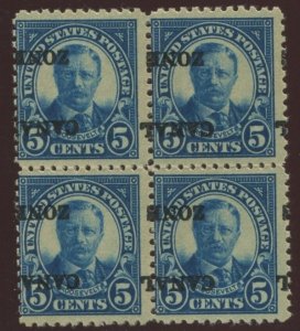 Canal Zone 86c Roosevelt Inverted & Split Overprint Block with APEX Cert BZ1798