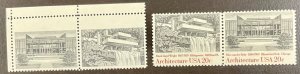 2019-2020a Architecture RED OMITTED ERROR Pair MNH 20 c 1982