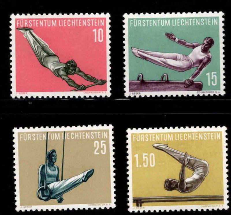 LIECHTENSTEIN Scott 308-311 MH* 1957 Gymnast set