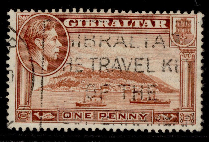 GIBRALTAR GVI SG122a, 1d yellow-brown , FINE USED. 