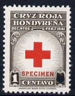 Honduras 1945 Obligatory Tax - Red Cross 1c red & bro...