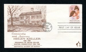 Sc. 1824 Helen Keller FDC - Historical Society of Easton