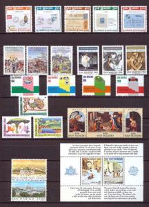 1989 - SAN MARINO - Complete year set - Scott #1171 and others - MNH**