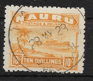 NAURU SG39A 1924 10/= YELLOW USED