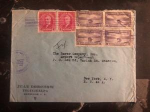 1929 Tegucigalpa Honduras Commercial cover to To New York USA Dont Write Seal